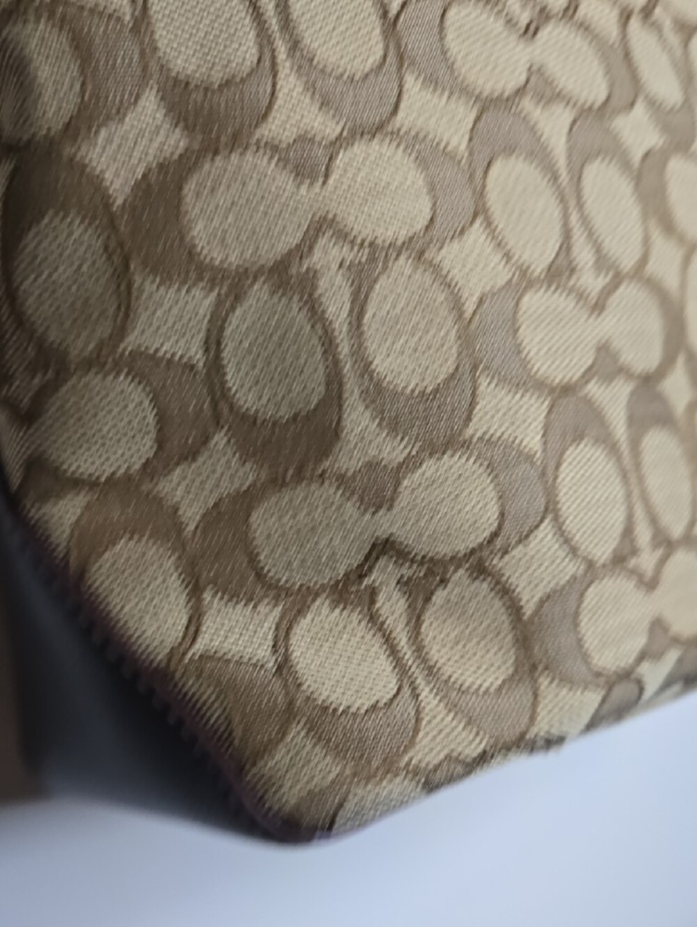 Coach Signature Canvas Tote in Tan and Dark Brown - Picture 8 of 12